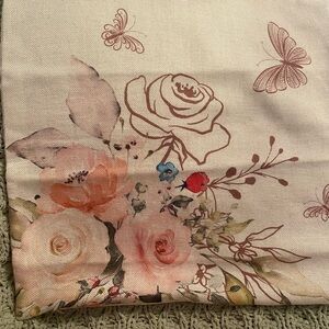 Floral Accent Pillow with Butterflies